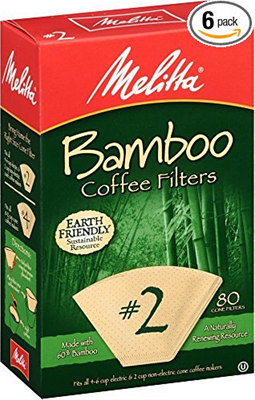 Melitta #2 Bamboo Coffee Cone Filters - 80 Count 