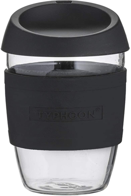 Typhoon Glass Reusable Coffee Cup - Black