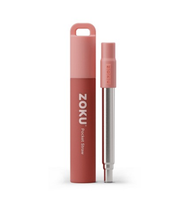 Zoku Two Tone Pocket Straw - Red