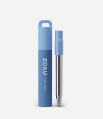 Zoku Two Tone Pocket Straw - Blue