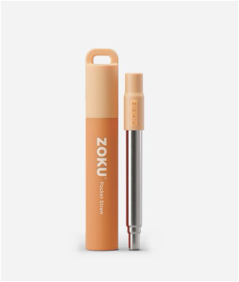 Zoku Two Tone Pocket Straw - Orange