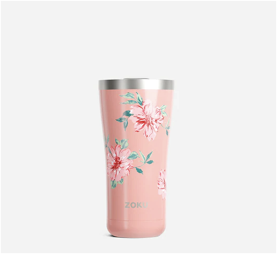 Zoku 20oz 3in1 Stainless Steel Powder Coated Tumbler - Rose Petal Pink