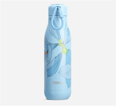 Zoku 25oz Stainless Steel Powder Coated Bottle - Sky Lily