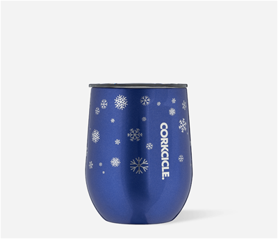 Corkcicle Holiday Stemless Cup - Snowfall Blue