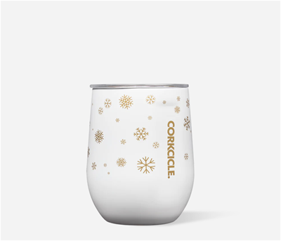 Corkcicle Holiday Stemless Cup - Snowfall White