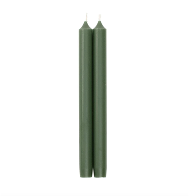 Straight Taper 10" Candles in Hunter Green