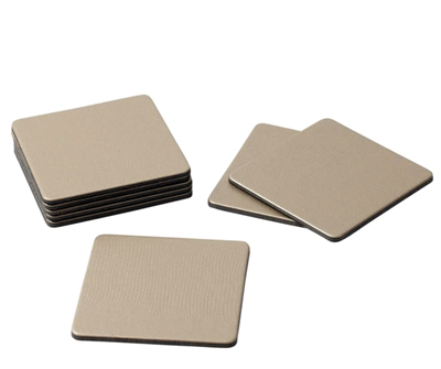 Caspari Square Lizard Coaster Set of 8 - Platinum