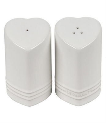 Le Creuset Heart Salt and Pepper Shakers - White