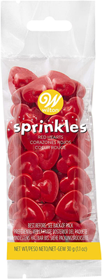 Wilton Red Heart Shaped Sprinkles - Pouch