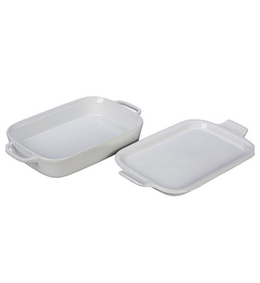 Le Creuset Signature Rectangle Dish with Platter Lid - White