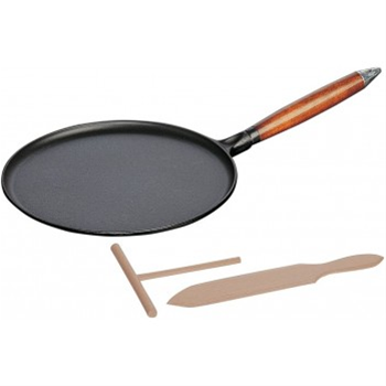 Staub 11" Crepe Pan with spreader & Spatula - Matte Black