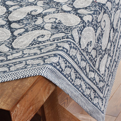 Mahogany Taj Blue Tablecloth - 60"x 90" 