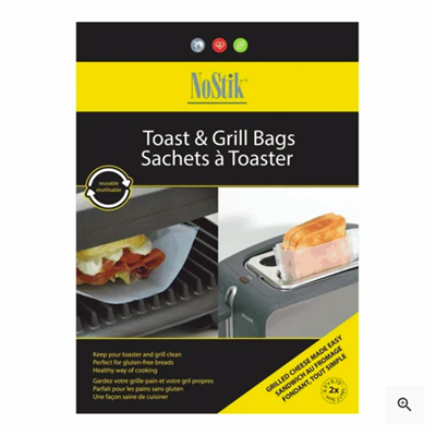 NoStik Reusable Toast Bags - Set of 2
