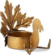 TAG Sitting Turkey Tealight Holder - Antique Gold